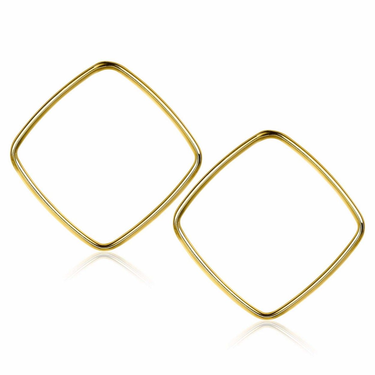 Zinzi zilveren trendy oorstekers 14K geel verguld 44mm vierkant open ZIO2095G, exclusief en kwalitatief hoogwaardig. Ontdek nu!