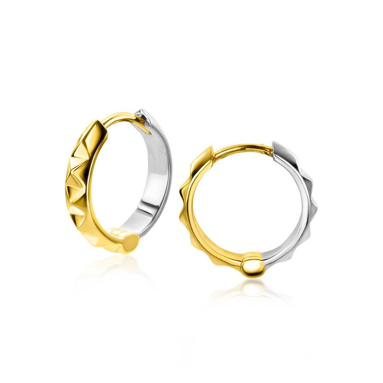 Zinzi zilveren studs oorringen extra 14K geel verguld bicolor 15mm ZIO2167CRG, exclusief en kwalitatief hoogwaardig. Ontdek nu!