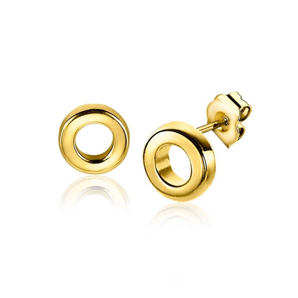 Zinzi zilveren oorknopjes 14K geel verguld 5mm open rondje ZIO2168G, exclusief en kwalitatief hoogwaardig. Ontdek nu!