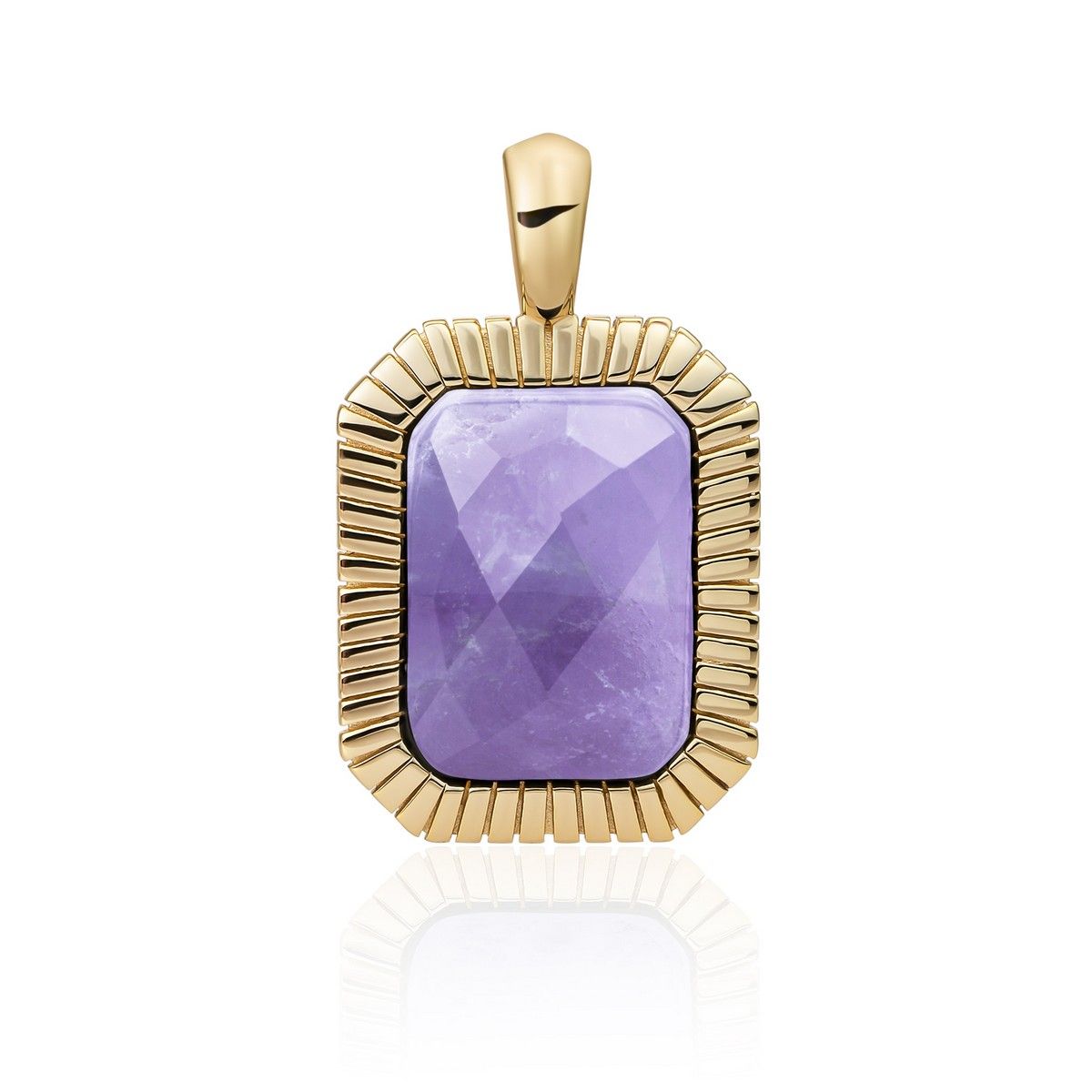 Sparkling Jewels - Hanger: Gold - Amethyst Baguette SPG23-G05, exclusief en kwalitatief hoogwaardig. Ontdek nu!