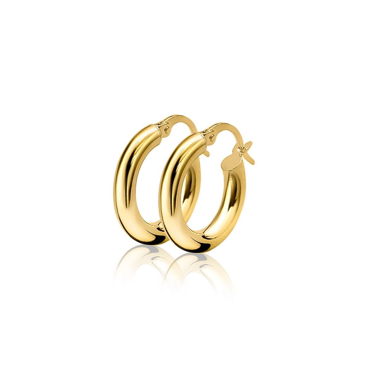 Zinzi Gold 14 karaat gouden oorringen ronde buis 16 x 3mm ZGO130, exclusief en kwalitatief hoogwaardig. Ontdek nu!