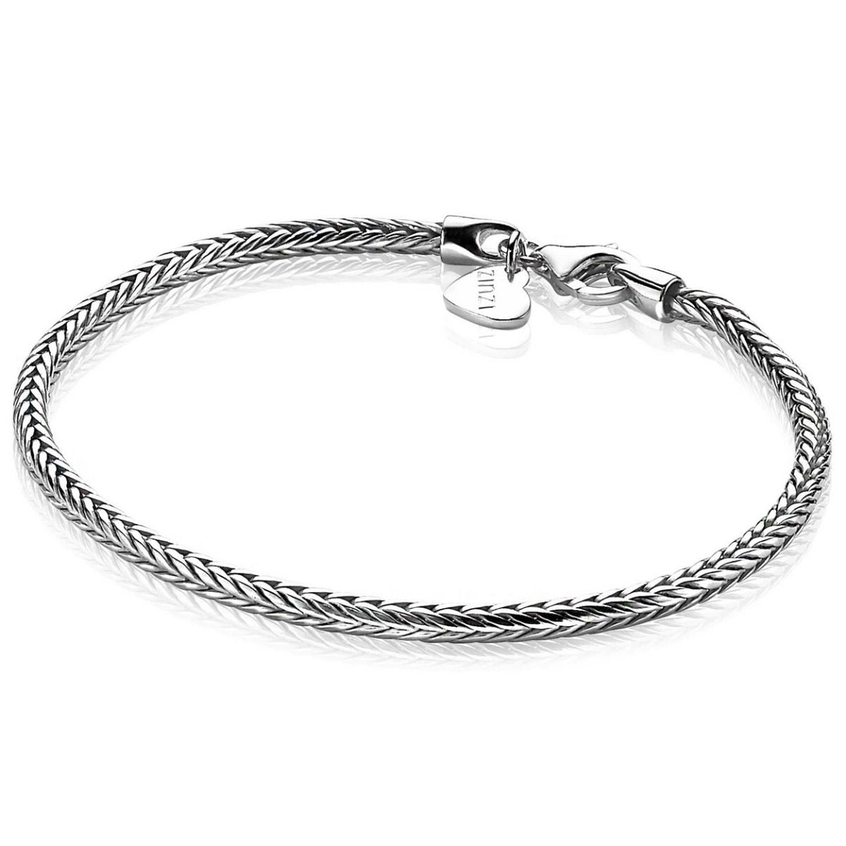 Zinzi zilveren schakelarmband vossenstaart 3mm breed 19cm ZIA1287, exclusief en kwalitatief hoogwaardig. Ontdek nu!