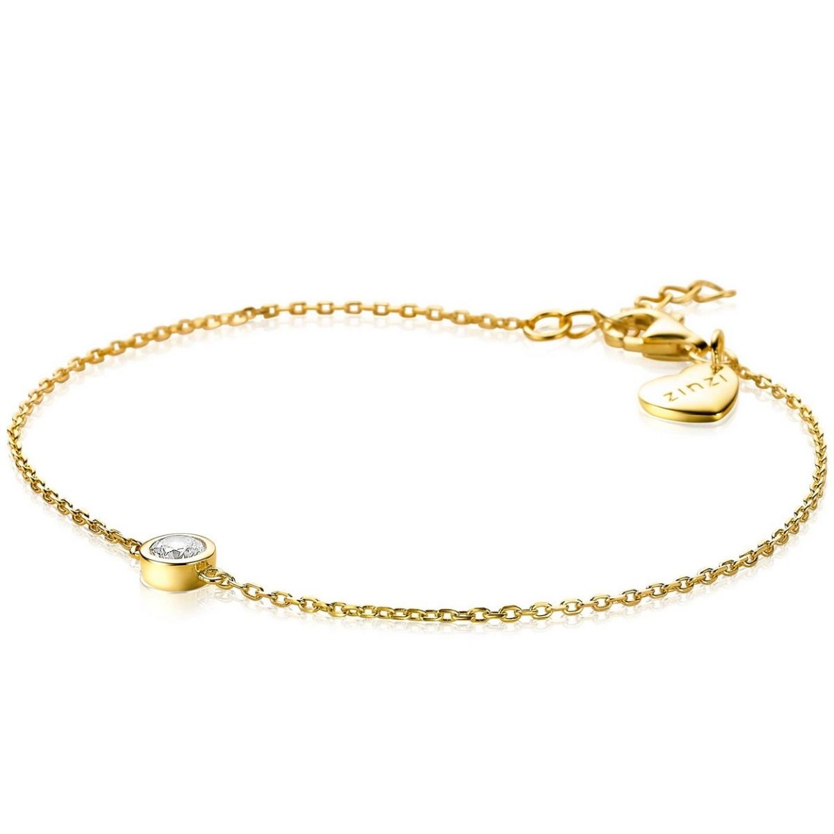 Zinzi zilveren armband 14K geel verguld rond wit ZIA1393Y, exclusief en kwalitatief hoogwaardig. Ontdek nu!