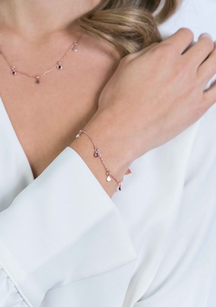 Zinzi zilveren fantasie armband 14K rosé verguld rond wit zwart rood ZIA1995R, exclusief en kwalitatief hoogwaardig. Ontdek nu!