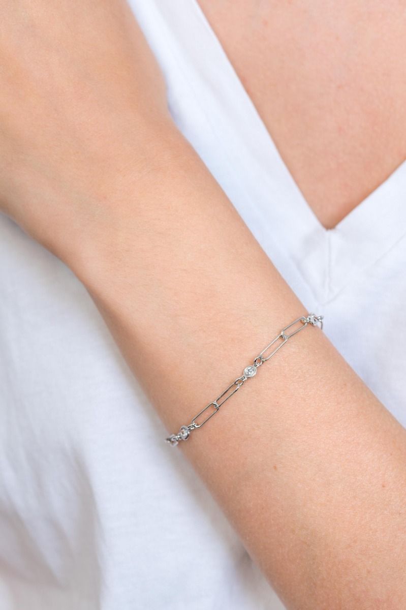 Zinzi zilveren armband paperclip schakel rond zirconia 17-20 cm ZIA2079, exclusief en kwalitatief hoogwaardig. Ontdek nu!