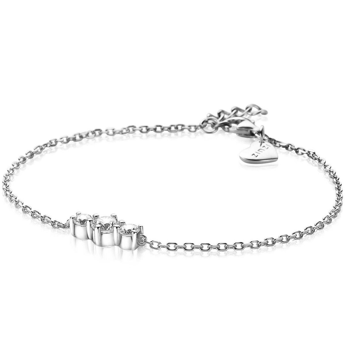 Zinzi zilveren schakel armband ronde zirconia's 18-20cm ZIA2136, exclusief en kwalitatief hoogwaardig. Ontdek nu!