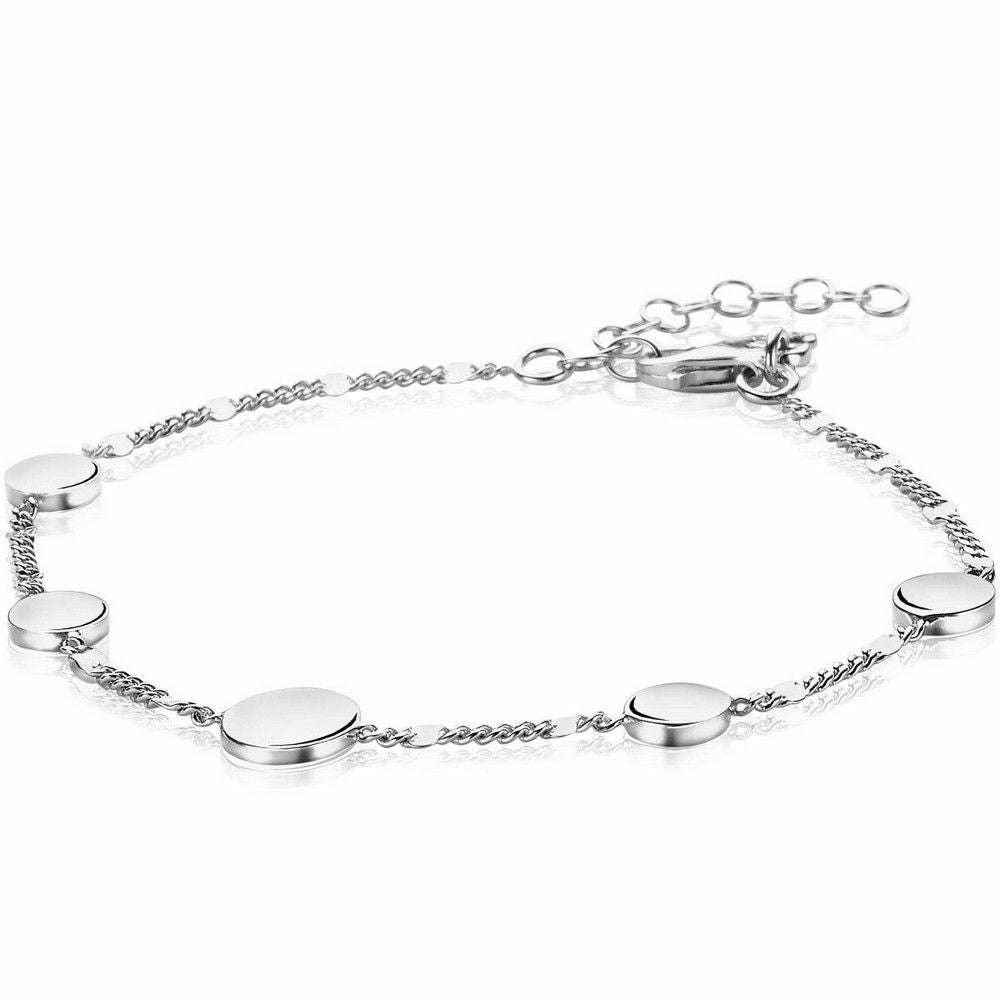 Zinzi zilveren armband ronde plaatjes met gourmet schakel 17-20cm ZIA2158, exclusief en kwalitatief hoogwaardig. Ontdek nu!