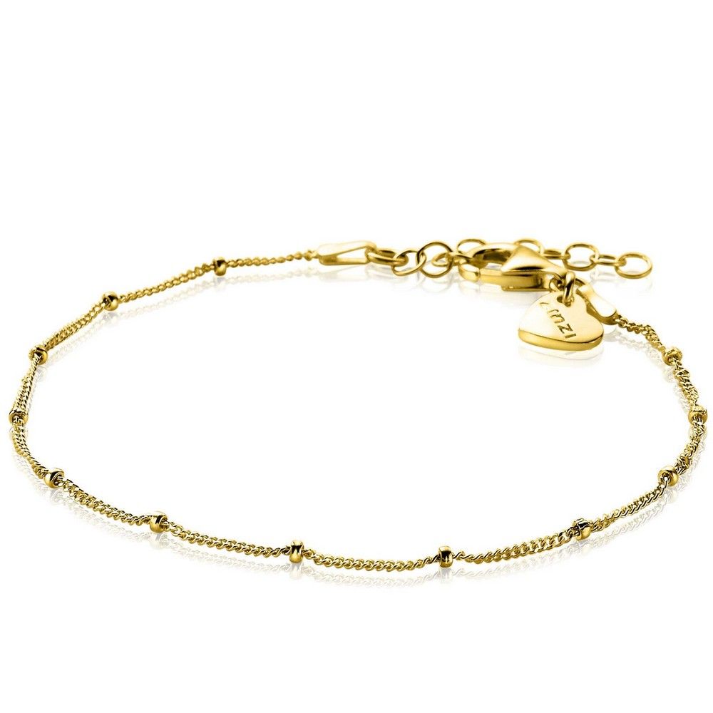 Zinzi zilveren 14K geel verguld gourmet armbandje met bolletjes 17-20cm ZIA2181G, exclusief en kwalitatief hoogwaardig. Ontdek nu!