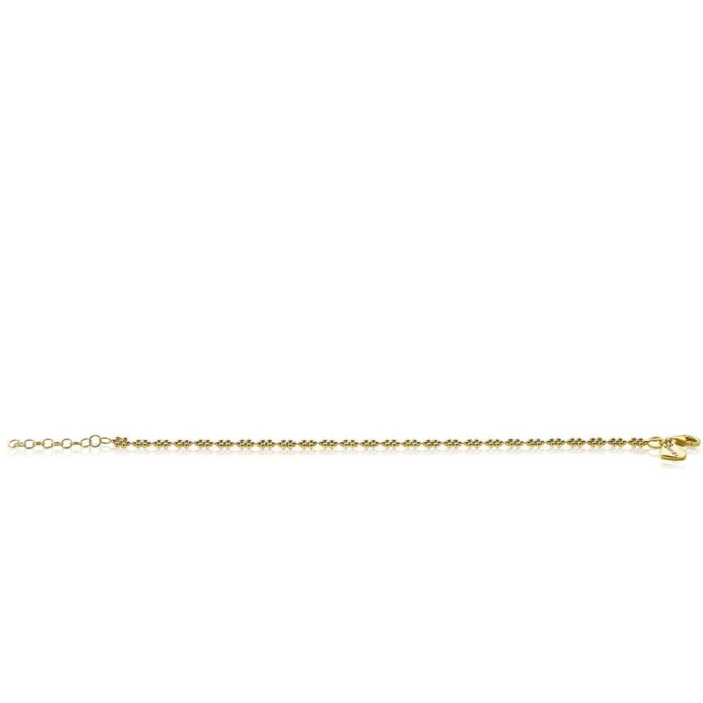 Zinzi zilveren fantasie armband 14K geel verguld bolletjes bloemvorm 17-20cm ZIA2184G, exclusief en kwalitatief hoogwaardig. Ontdek nu!