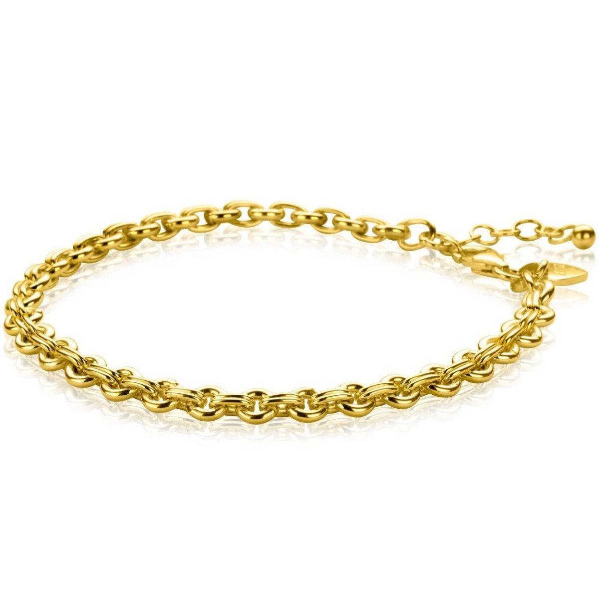 Zinzi zilveren armband 14K geelverguld 5mm breed met ronde schakels 17,5-21cm ZIA2239G, exclusief en kwalitatief hoogwaardig. Ontdek nu!