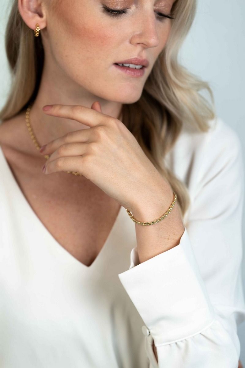 Zinzi zilveren armband 14K geelverguld 5mm breed met ronde schakels 17,5-21cm ZIA2239G, exclusief en kwalitatief hoogwaardig. Ontdek nu!