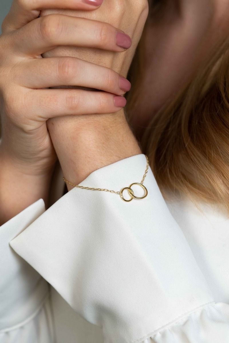 Zinzi zilveren 14K geelvergulde paperclip schakel armband met ronde vormen 17-20cm ZIA2275G, exclusief en kwalitatief hoogwaardig. Ontdek nu!