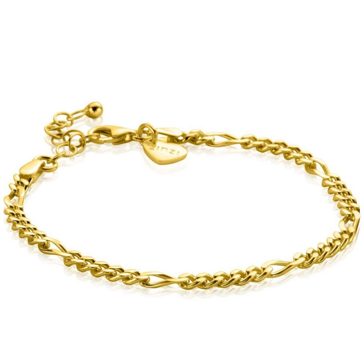 Zinzi gold plated zilveren figaro armband 3,5mm breed ZIA2291G, exclusief en kwalitatief hoogwaardig. Ontdek nu!