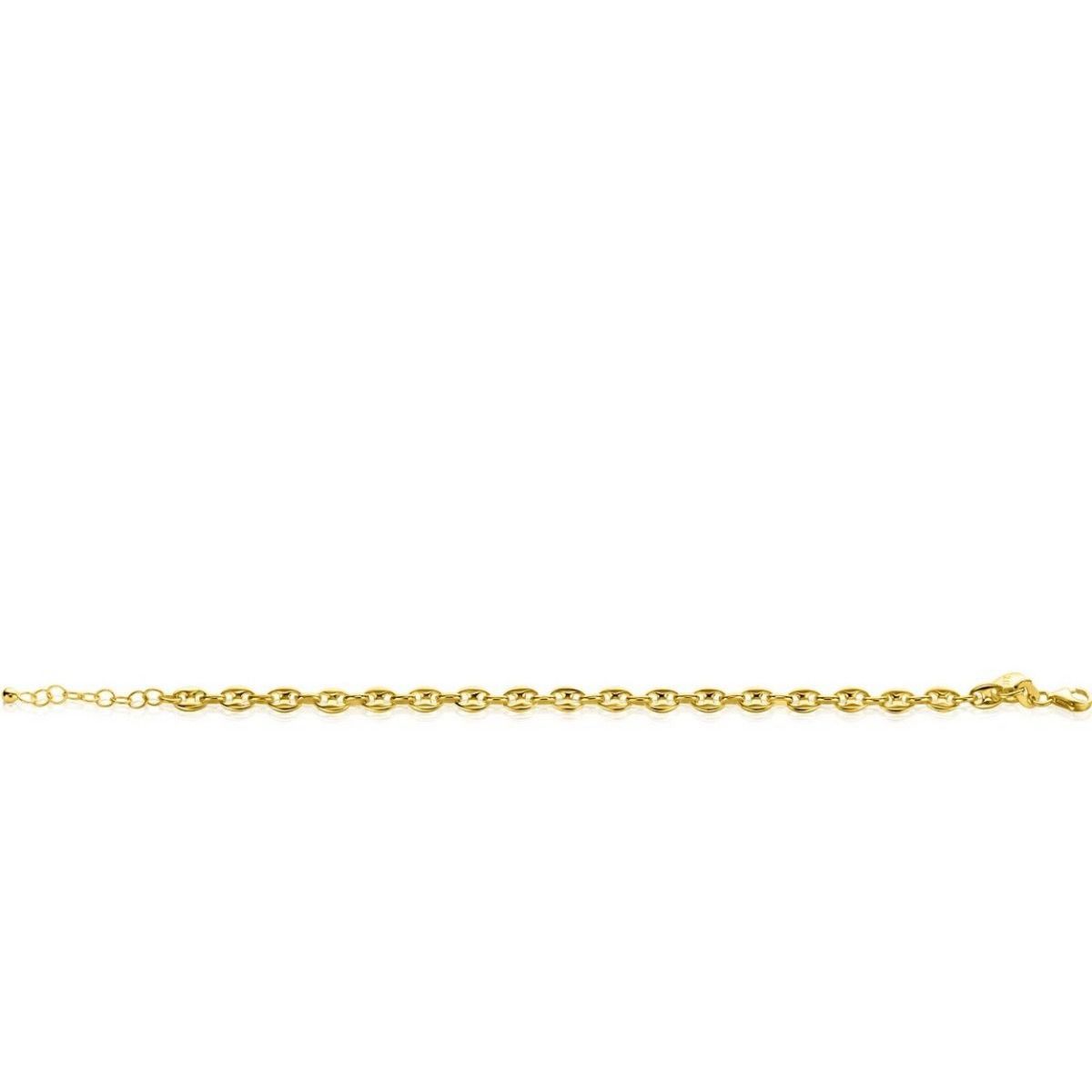 Zinzi gold plated zilveren koffieboon schakelarmband 5mm breed ZIA2340G, exclusief en kwalitatief hoogwaardig. Ontdek nu!