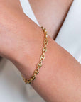 Zinzi gold plated zilveren koffieboon schakelarmband 5mm breed ZIA2340G, exclusief en kwalitatief hoogwaardig. Ontdek nu!