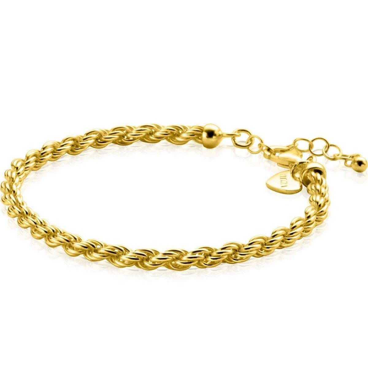 Zinzi gold plated zilveren koord armband 4mm breed ZIA2343G, exclusief en kwalitatief hoogwaardig. Ontdek nu!