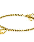 Zinzi gold plated zilveren gourmet armband met trendy slotje als bedeltje 16,5-19,5cm ZIA2354G, exclusief en kwalitatief hoogwaardig. Ontdek nu!