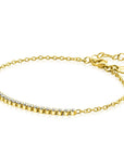 Zinzi gold plated zilveren armband met een tussenstuk bezet met witte zirkonia's ZIA2370Y, exclusief en kwalitatief hoogwaardig. Ontdek nu!