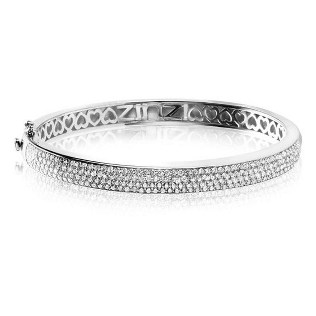 Zinzi zilveren Bangle armband wit 60mm diameter ZIA506, exclusief en kwalitatief hoogwaardig. Ontdek nu!