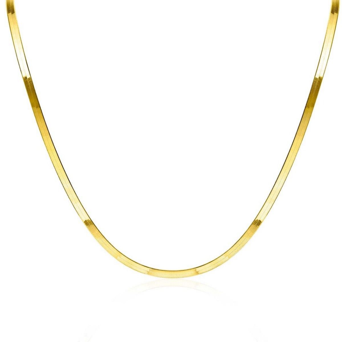 Zinzi gold plated zilveren platte slangen-ketting 45cm 3,5mm breed ZIC2292G, exclusief en kwalitatief hoogwaardig. Ontdek nu!