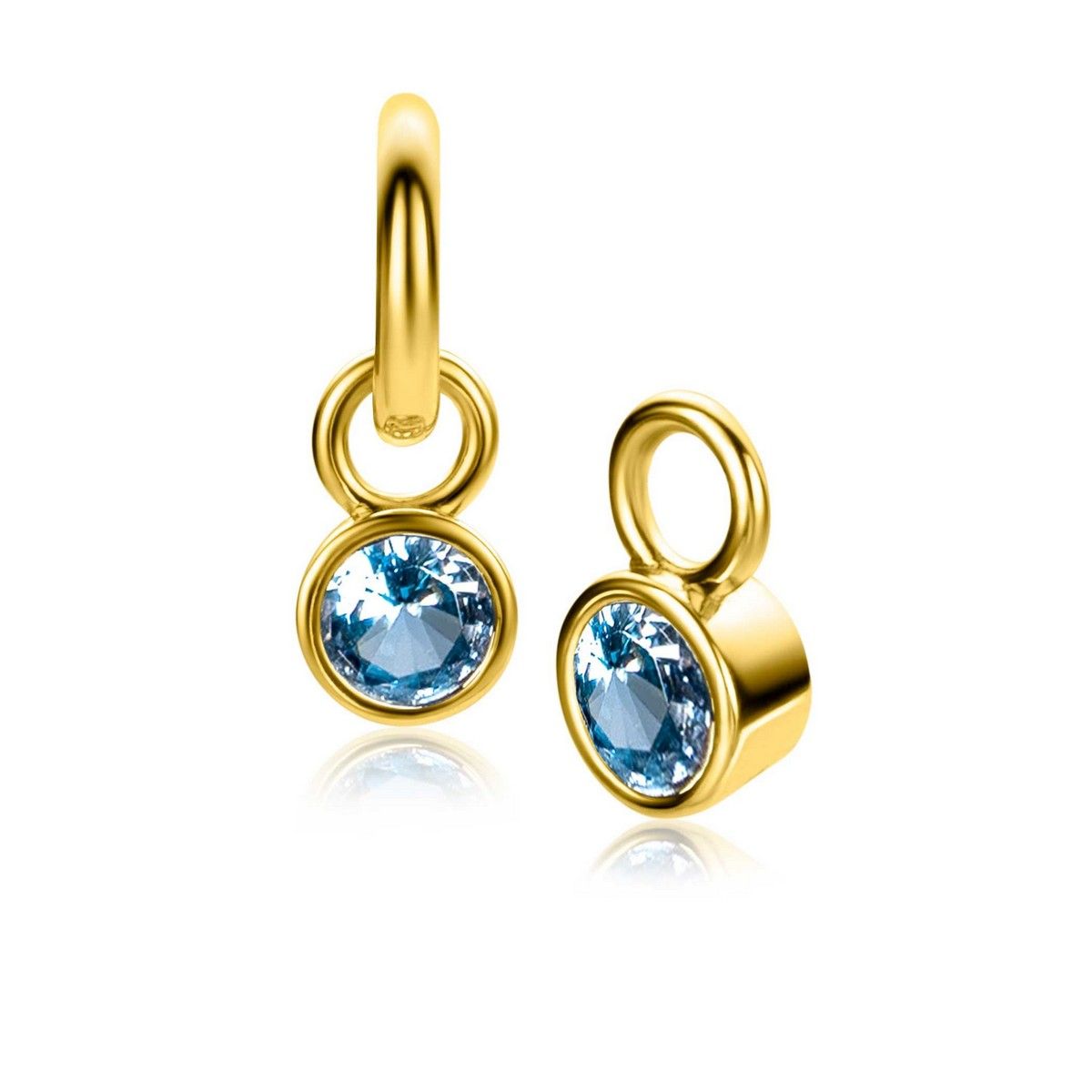 Zinzi ZICH-DEC - Gold Plated Oorbedels Blauwe Geboortesteen December, exclusief en kwalitatief hoogwaardig. Ontdek nu!