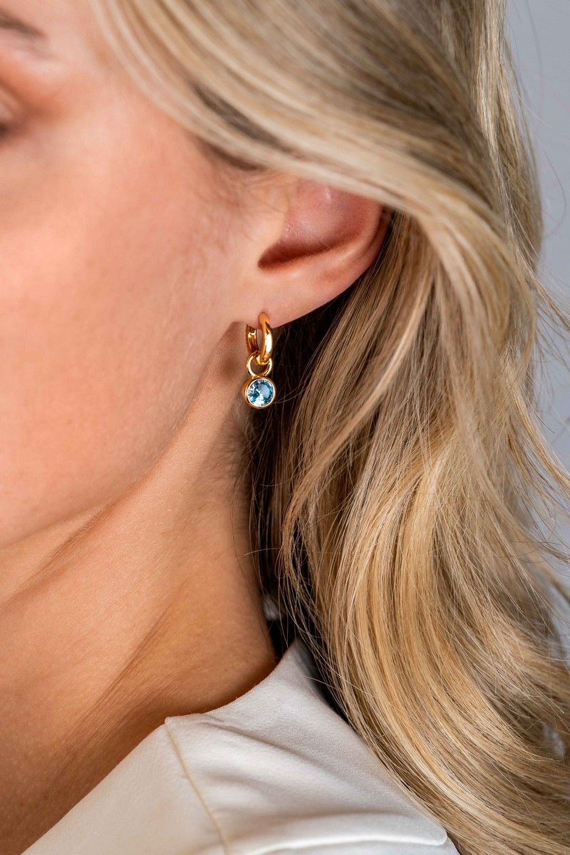 Zinzi ZICH-DEC - Gold Plated Oorbedels Blauwe Geboortesteen December, exclusief en kwalitatief hoogwaardig. Ontdek nu!