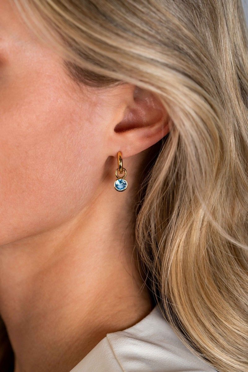 Zinzi ZICH-DEC - Gold Plated Oorbedels Blauwe Geboortesteen December, exclusief en kwalitatief hoogwaardig. Ontdek nu!