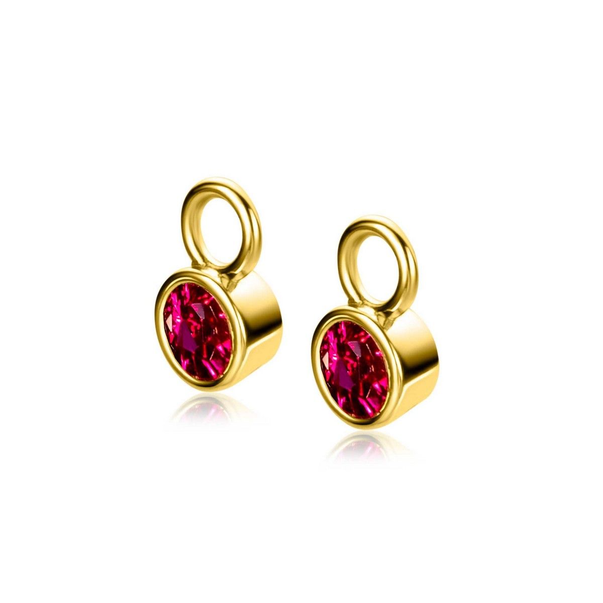 Zinzi ZICH-JUL - Gold Plated Oorbedels met Rode Geboortesteen Juli, exclusief en kwalitatief hoogwaardig. Ontdek nu!