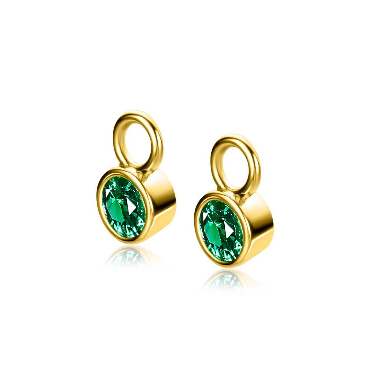 Zinzi ZICH-MEI - Gold Plated Oorbedels met Groene Geboortesteen Mei, exclusief en kwalitatief hoogwaardig. Ontdek nu!