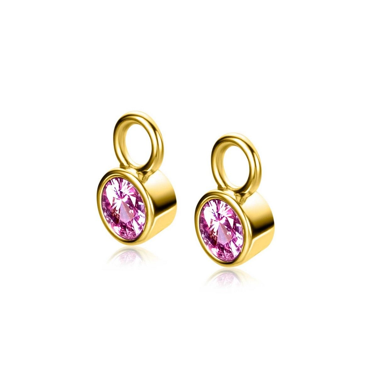 Zinzi ZICH-OKT - Gold Plated Oorbedels met Roze Geboortesteen Oktober, exclusief en kwalitatief hoogwaardig. Ontdek nu!