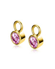 Zinzi ZICH-OKT - Gold Plated Oorbedels met Roze Geboortesteen Oktober, exclusief en kwalitatief hoogwaardig. Ontdek nu!