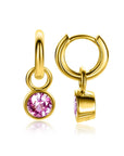 Zinzi ZICH-OKT - Gold Plated Oorbedels met Roze Geboortesteen Oktober, exclusief en kwalitatief hoogwaardig. Ontdek nu!