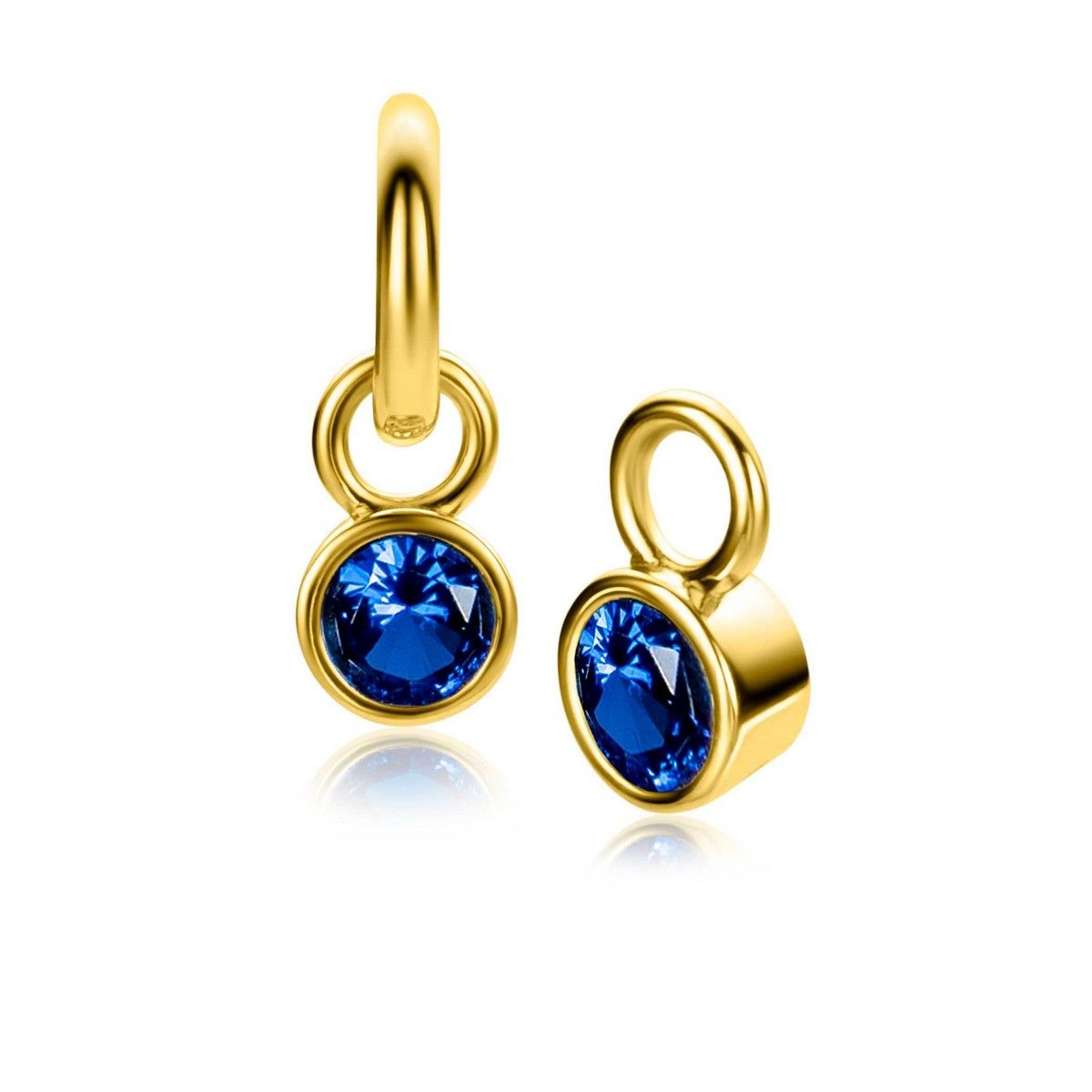 Zinzi ZICH-SEP - Gold Plated Oorbedels Blauwe Geboortesteen September, exclusief en kwalitatief hoogwaardig. Ontdek nu!