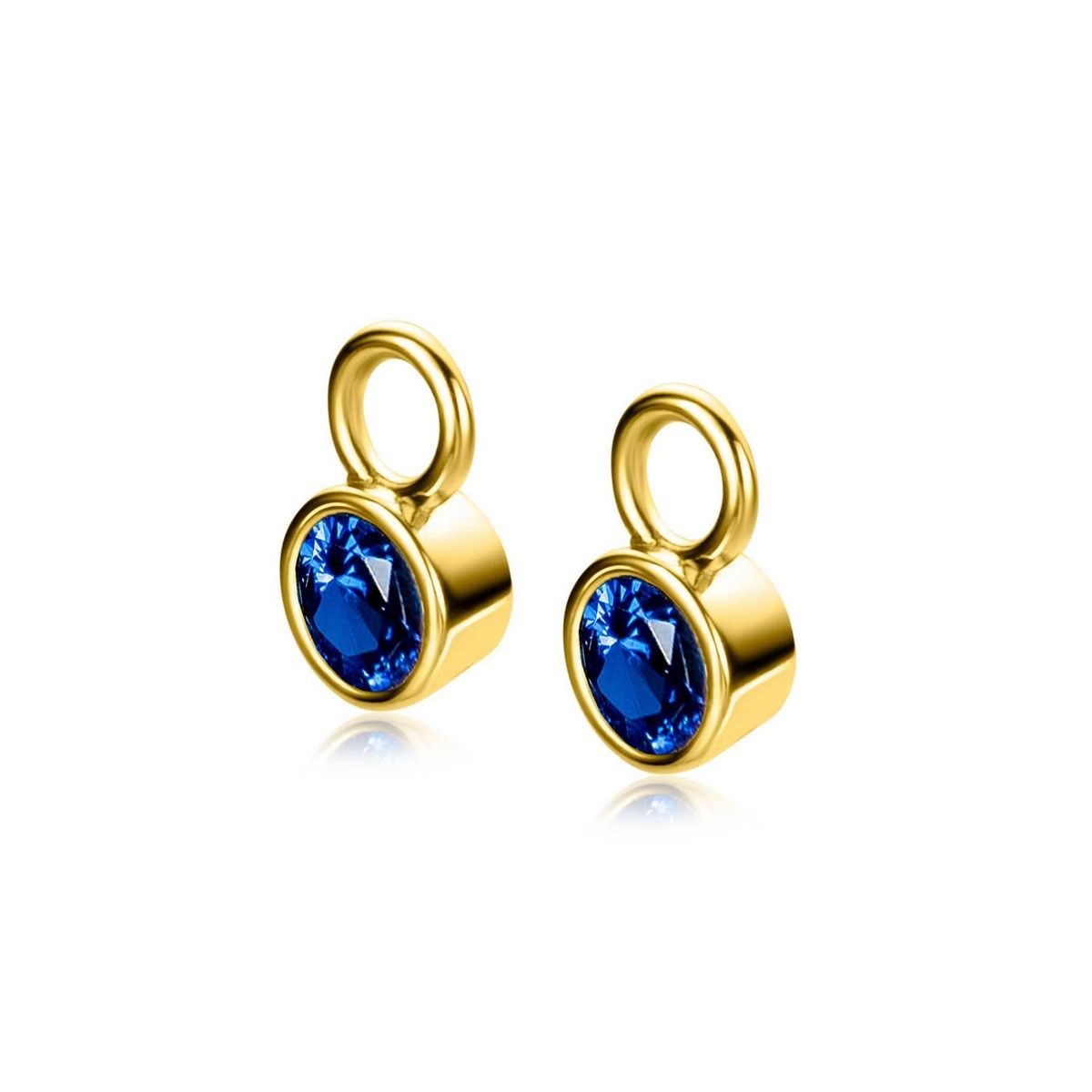 Zinzi ZICH-SEP - Gold Plated Oorbedels Blauwe Geboortesteen September, exclusief en kwalitatief hoogwaardig. Ontdek nu!