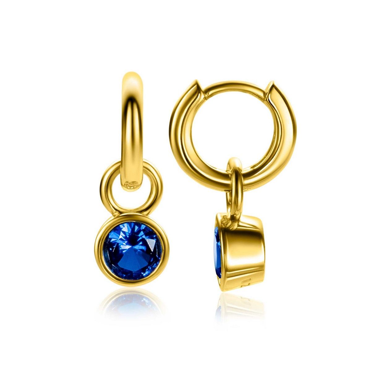 Zinzi ZICH-SEP - Gold Plated Oorbedels Blauwe Geboortesteen September, exclusief en kwalitatief hoogwaardig. Ontdek nu!