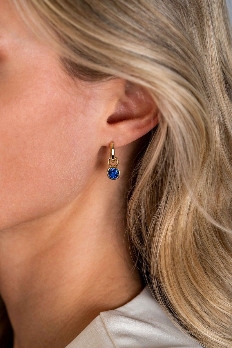 Zinzi ZICH-SEP - Gold Plated Oorbedels Blauwe Geboortesteen September, exclusief en kwalitatief hoogwaardig. Ontdek nu!