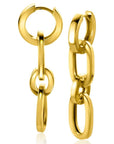 Zinzi gold plated zilveren oorbedels drie paperclip schakels 35mm ZICH2351G (excl. oorringen), exclusief en kwalitatief hoogwaardig. Ontdek nu!