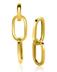 Zinzi gold plated zilveren oorbedels twee lange paperclip schakels 37mm ZICH2352G (excl. oorringen), exclusief en kwalitatief hoogwaardig. Ontdek nu!