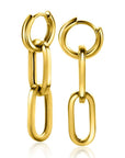 Zinzi gold plated zilveren oorbedels twee lange paperclip schakels 37mm ZICH2352G (excl. oorringen), exclusief en kwalitatief hoogwaardig. Ontdek nu!