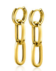 Zinzi gold plated zilveren oorbedels twee lange paperclip schakels 37mm ZICH2352G (excl. oorringen), exclusief en kwalitatief hoogwaardig. Ontdek nu!