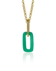 Zinzi zilveren hanger 14K geel verguld open ovale groen agaat ZIH2208G, exclusief en kwalitatief hoogwaardig. Ontdek nu!