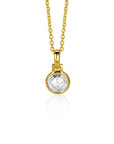 Zinzi gold plated zilveren hanger 15mm met ronde witte zirkonia ZIH2304G, exclusief en kwalitatief hoogwaardig. Ontdek nu!