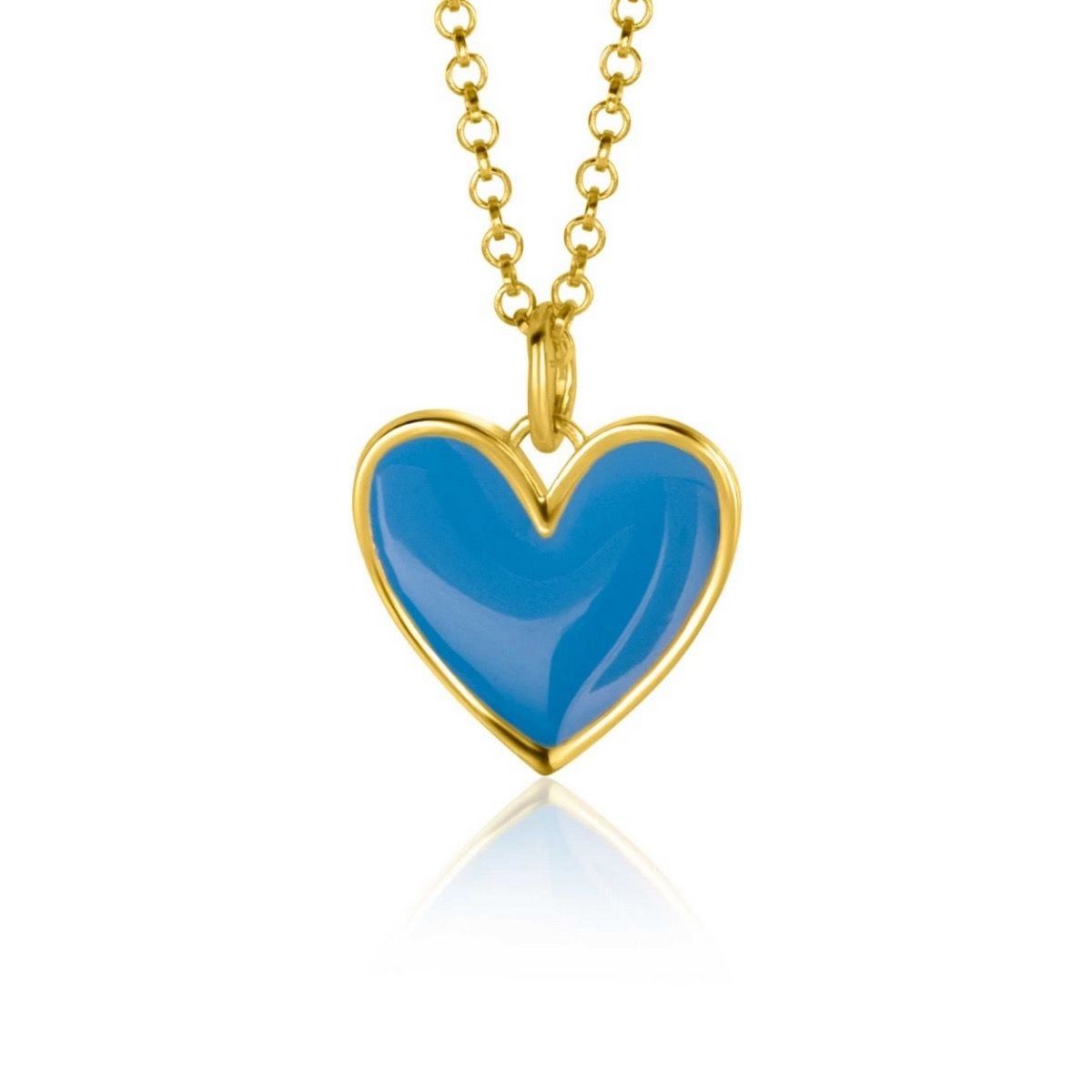 Zinzi gold plated zilveren hanger hart 15mm met blauw emaille ZIH2314B, exclusief en kwalitatief hoogwaardig. Ontdek nu!