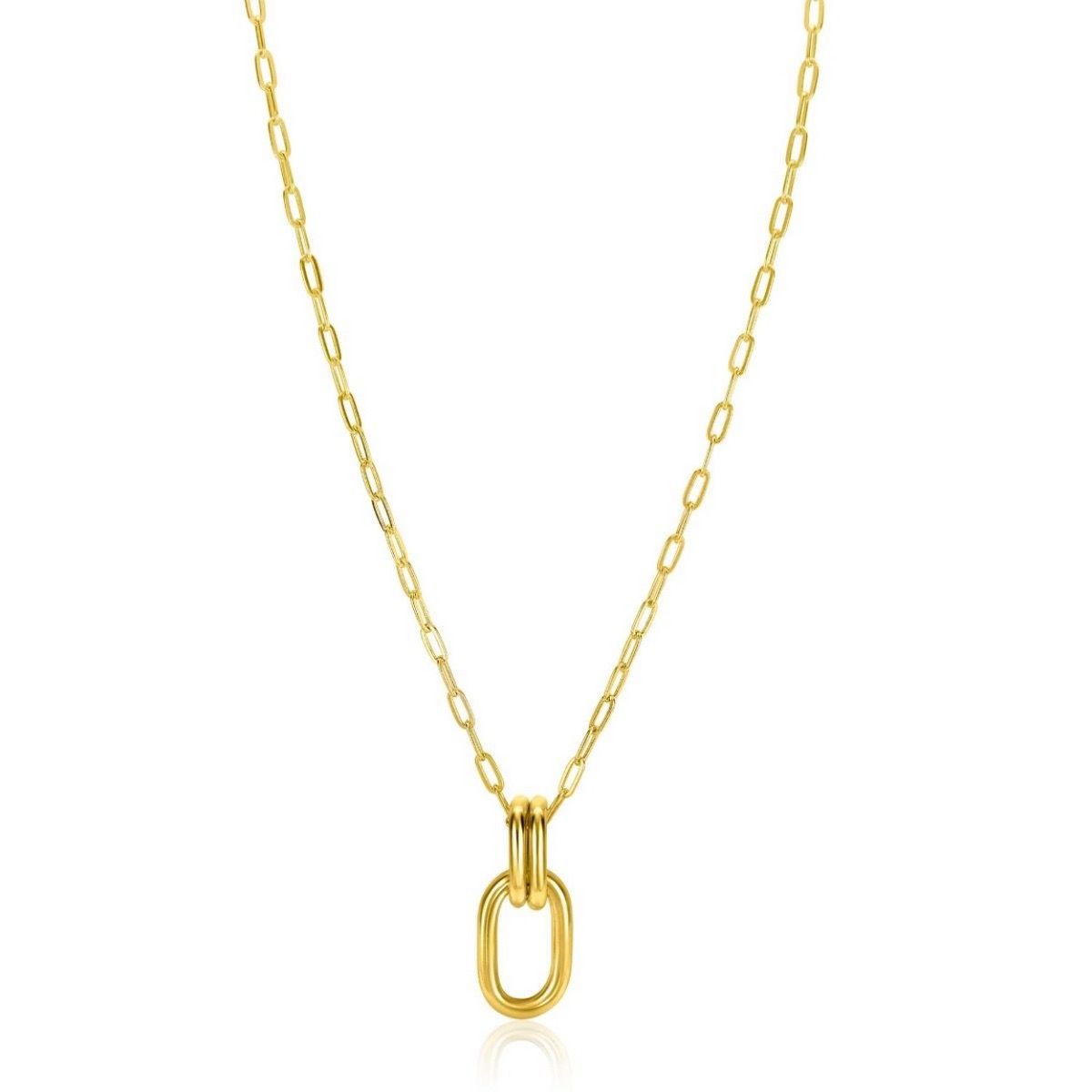 Zinzi gold plated zilveren ovale hanger 33mm met dubbele hangogen ZIH2350G, exclusief en kwalitatief hoogwaardig. Ontdek nu!