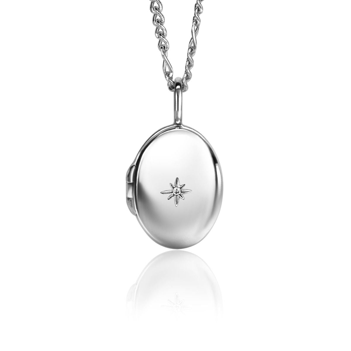 Zinzi zilveren medaillon ovaal glanzend bezet met witte zirconia ZIH2424 (exclusief ketting geprijsd), exclusief en kwalitatief hoogwaardig. Ontdek nu!