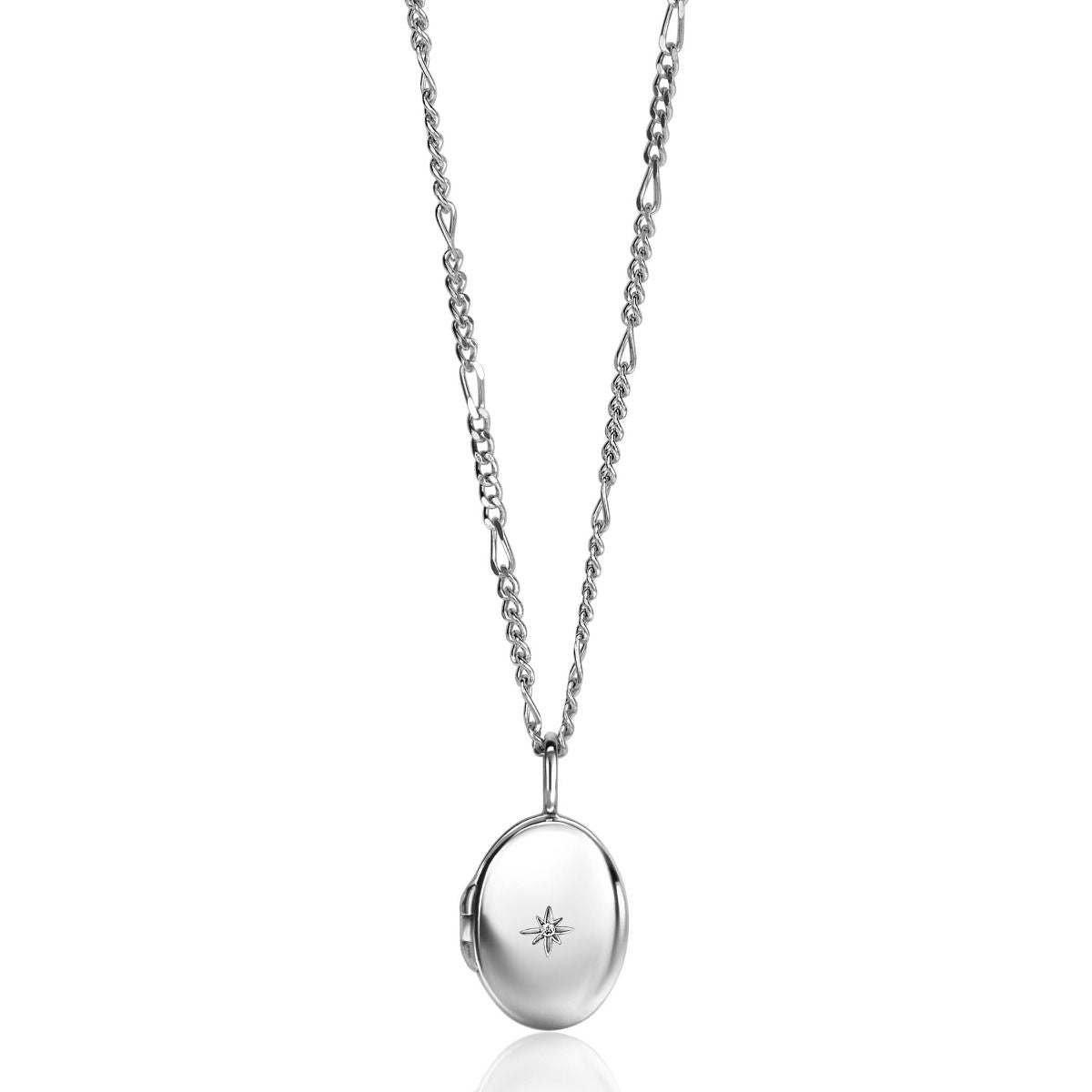 Zinzi zilveren medaillon ovaal glanzend bezet met witte zirconia ZIH2424 (exclusief ketting geprijsd), exclusief en kwalitatief hoogwaardig. Ontdek nu!