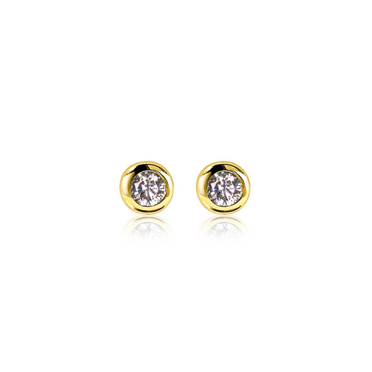 Zinzi&#39;s &quot;April Sparkle&quot; - Oorknoppen 4mm Gold Plated met Geboortesteen Diamant Wit Zirconia ZIO-APR, exclusief en kwalitatief hoogwaardig. Ontdek nu!