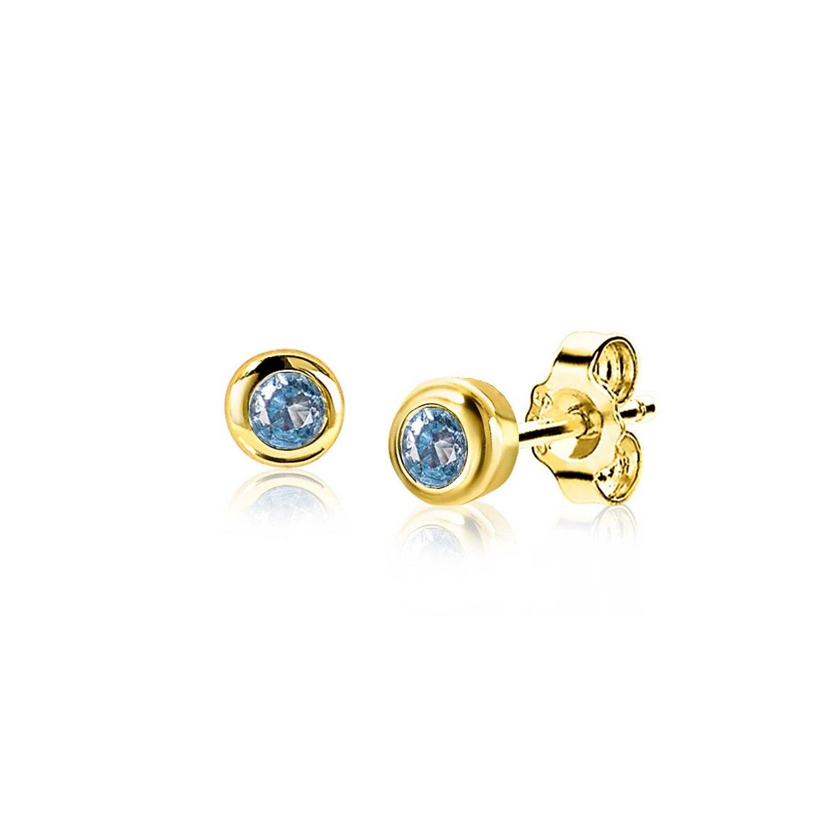 Zinzi oorknoppen 4mm gold plated maand DECEMBER geboortesteen blauw topaas zirkonia ZIO-DEC, exclusief en kwalitatief hoogwaardig. Ontdek nu!