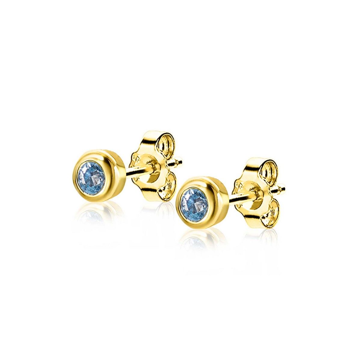 Zinzi oorknoppen 4mm gold plated maand DECEMBER geboortesteen blauw topaas zirkonia ZIO-DEC, exclusief en kwalitatief hoogwaardig. Ontdek nu!