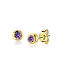 Zinzi's "Purple Passion" - Oorknoppen 4mm Gold Plated met Geboortesteen Paars Amethist Zirconia ZIO-FEB, exclusief en kwalitatief hoogwaardig. Ontdek nu!